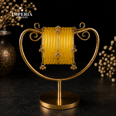 Jelly Glass Bangles with Gold Ghungroo | 9 Colors | Women's Traditional Set