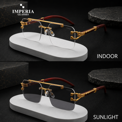 Imperia Solar Cheetah Elite Glasses – Photochromic Rimless Luxury Eyewear