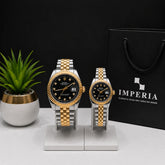 Rolex Datejust-Style Couple Watch Set - Two-Tone His & Hers | Pakistan
