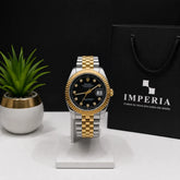 Premium Rolex Datejust-Style Two-Tone Watch - Luxury Men's Wristwatch with Date Window | Pakistan's Best Branded Timepiece