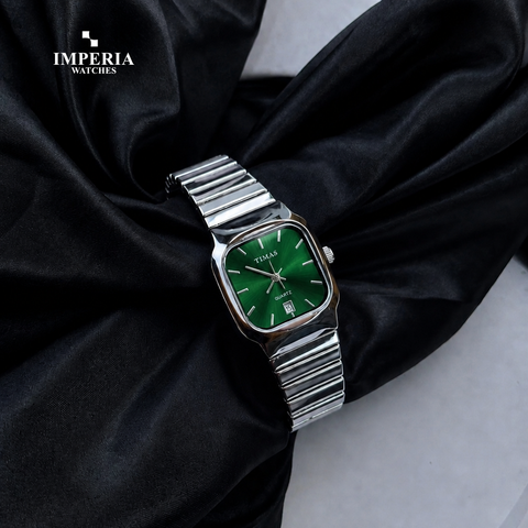 Timas Elegant Square Quartz Watch for Women – Sleek Metallic Bracelet