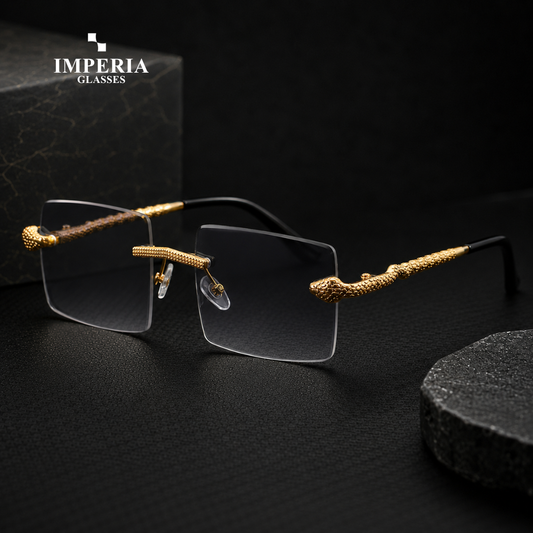 Imperia Cobra Crown Photochromic Glasses – Luxury Rimless Eyewear