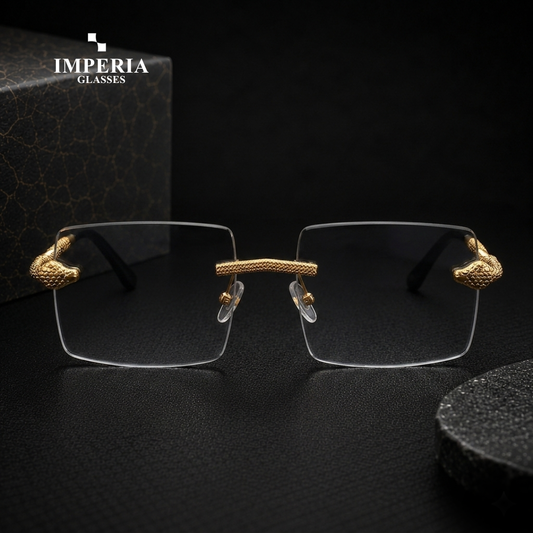 Imperia Cobra Crown Photochromic Glasses – Luxury Rimless Eyewear