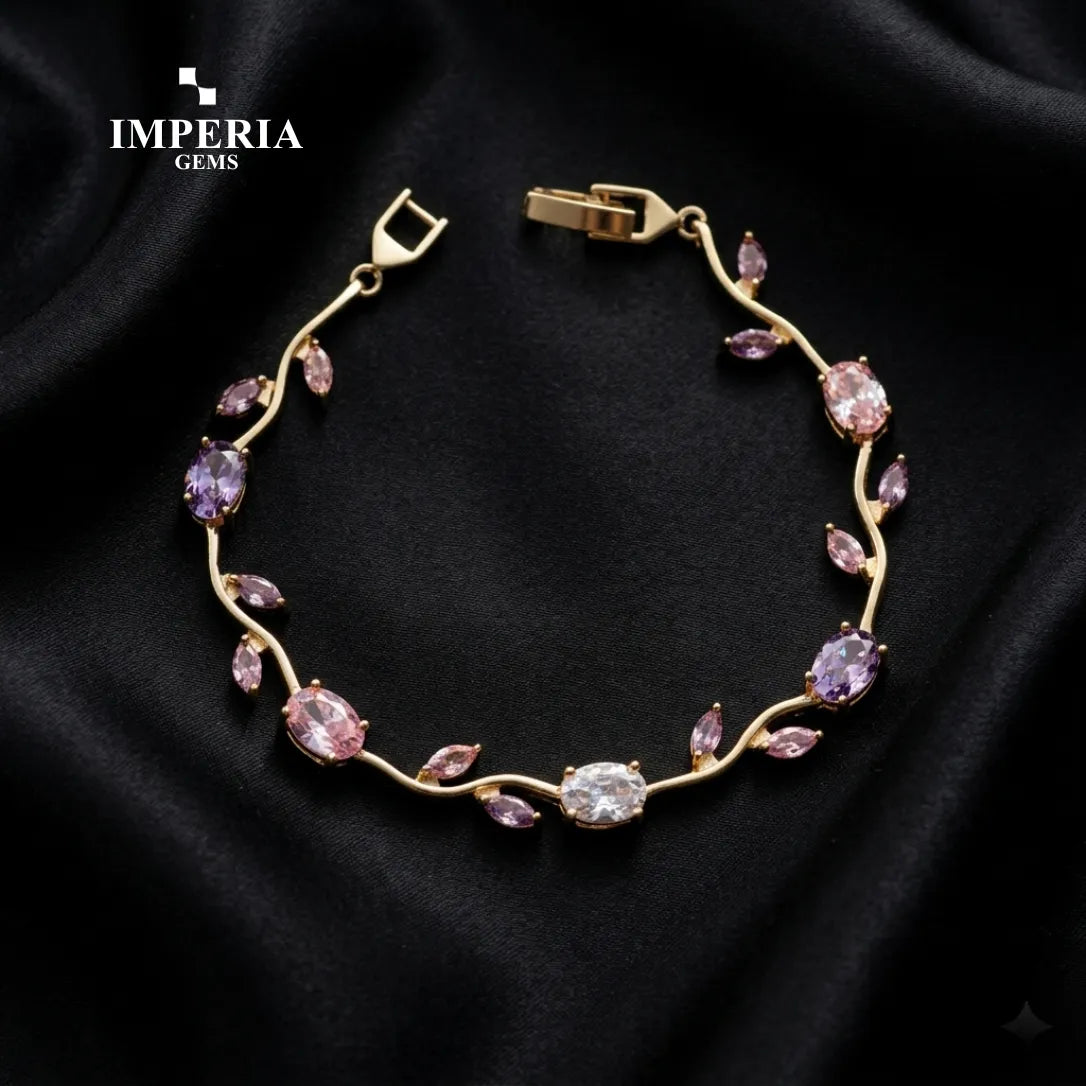 Imperia Bloom Tulip Bracelet – Luxury Floral Crystal Bracelet for Women