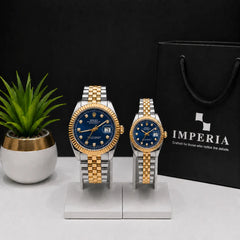 Rolex Datejust-Style Couple Watch Set - Two-Tone His & Hers | Pakistan