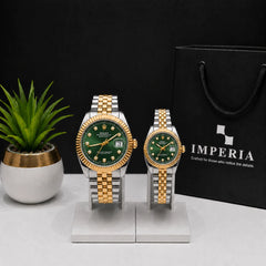 Rolex Datejust-Style Couple Watch Set - Two-Tone His & Hers | Pakistan