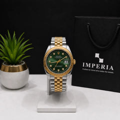 Premium Rolex Datejust-Style Two-Tone Watch - Luxury Men's Wristwatch with Date Window | Pakistan's Best Branded Timepiece